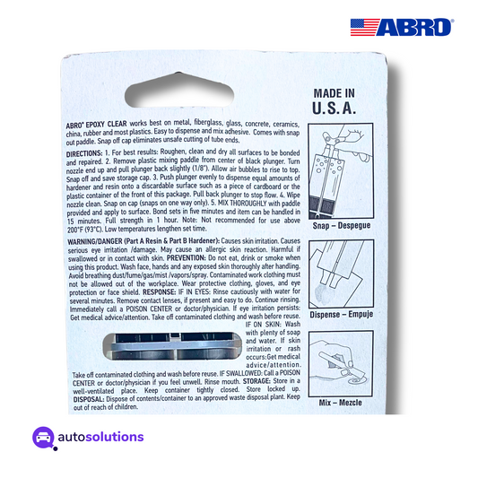 Plastiacero Transparente 5min ABRO EP300 25mL