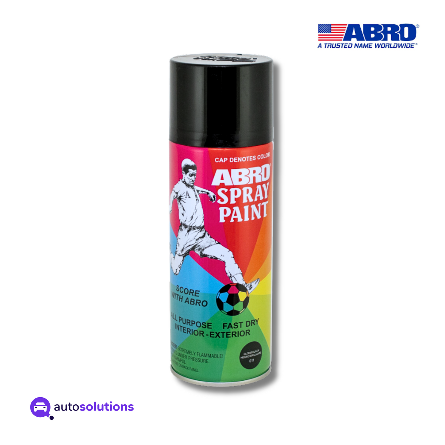 Pintura en Aerosol Negro Brillante ABRO 011 400ml