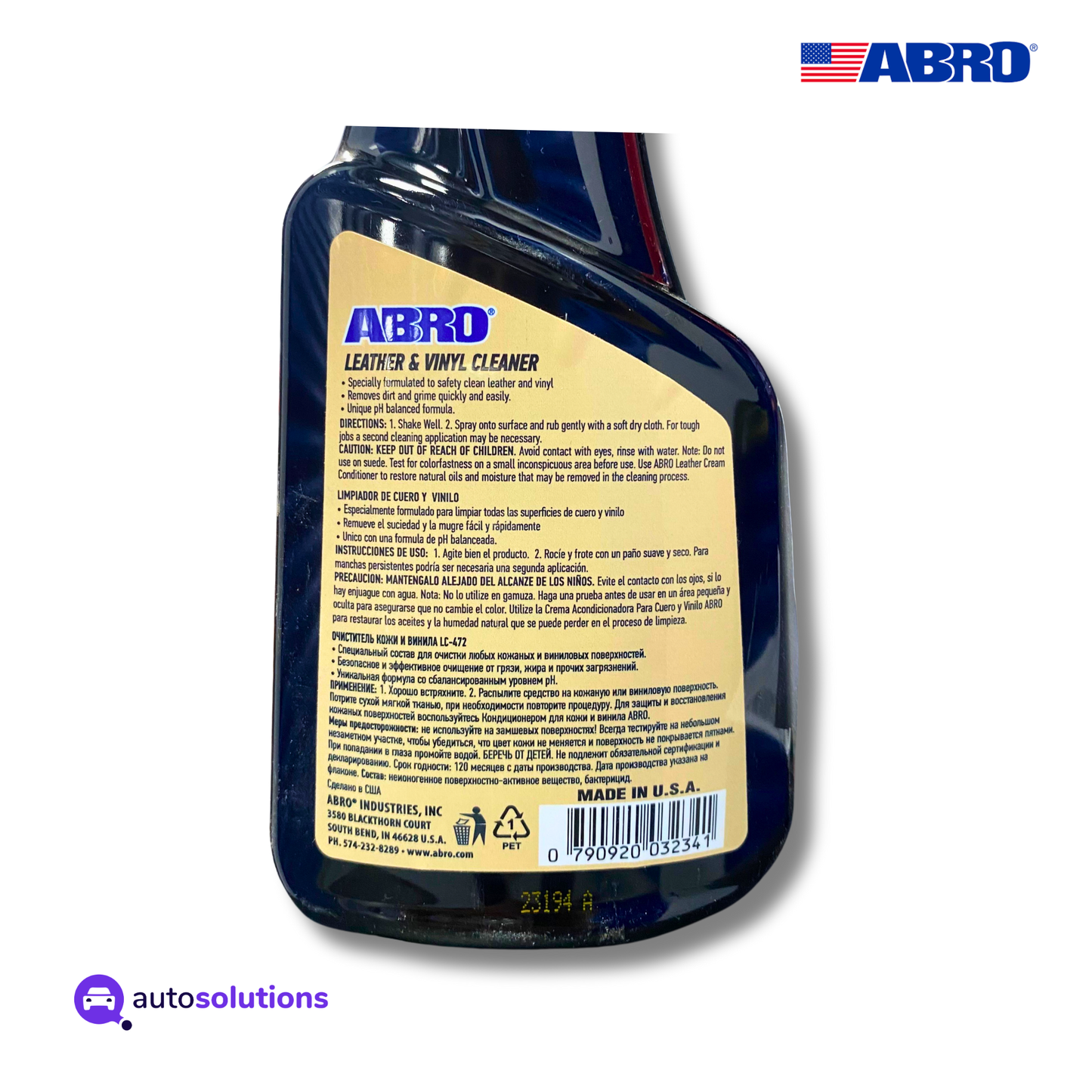 Limpiador De Cuero y Vinilo ABRO LC472 472mL / 16oz