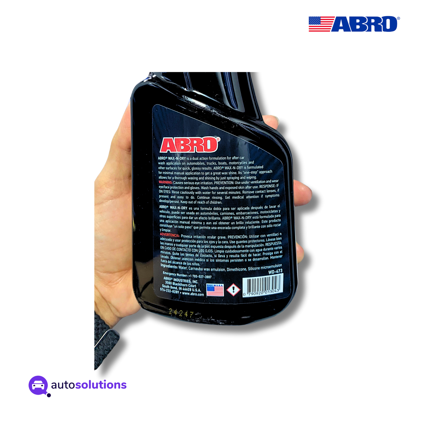 Encerado y Secado En 1 Min ABRO WD473 473mL / 16oz.