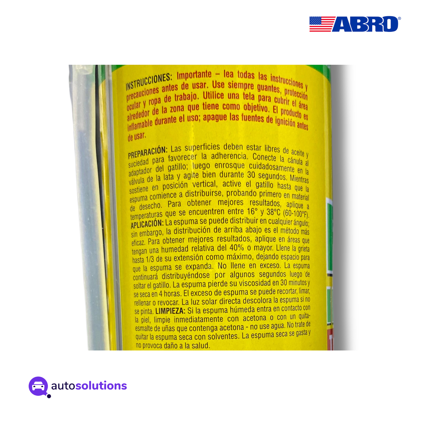 Espuma Selladora Aislante ABRO AB703 340g / 12oz