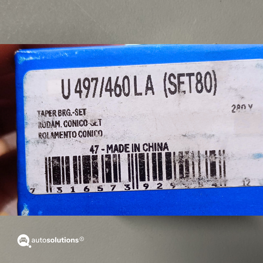 Rodamiento Conico SKF U497/460LA (SET 80) 45X80X22