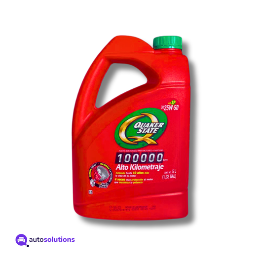 Aceite Alto Kilometraje Quaker State 25w50 5L / 1,32GAL