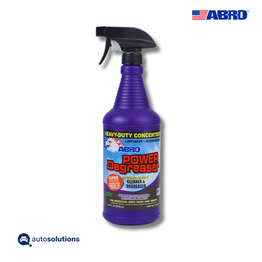Desengrasante industrial ABRO PD320 Heavy Duty Power de 946 ml en botella atomizadora para limpieza de motores.