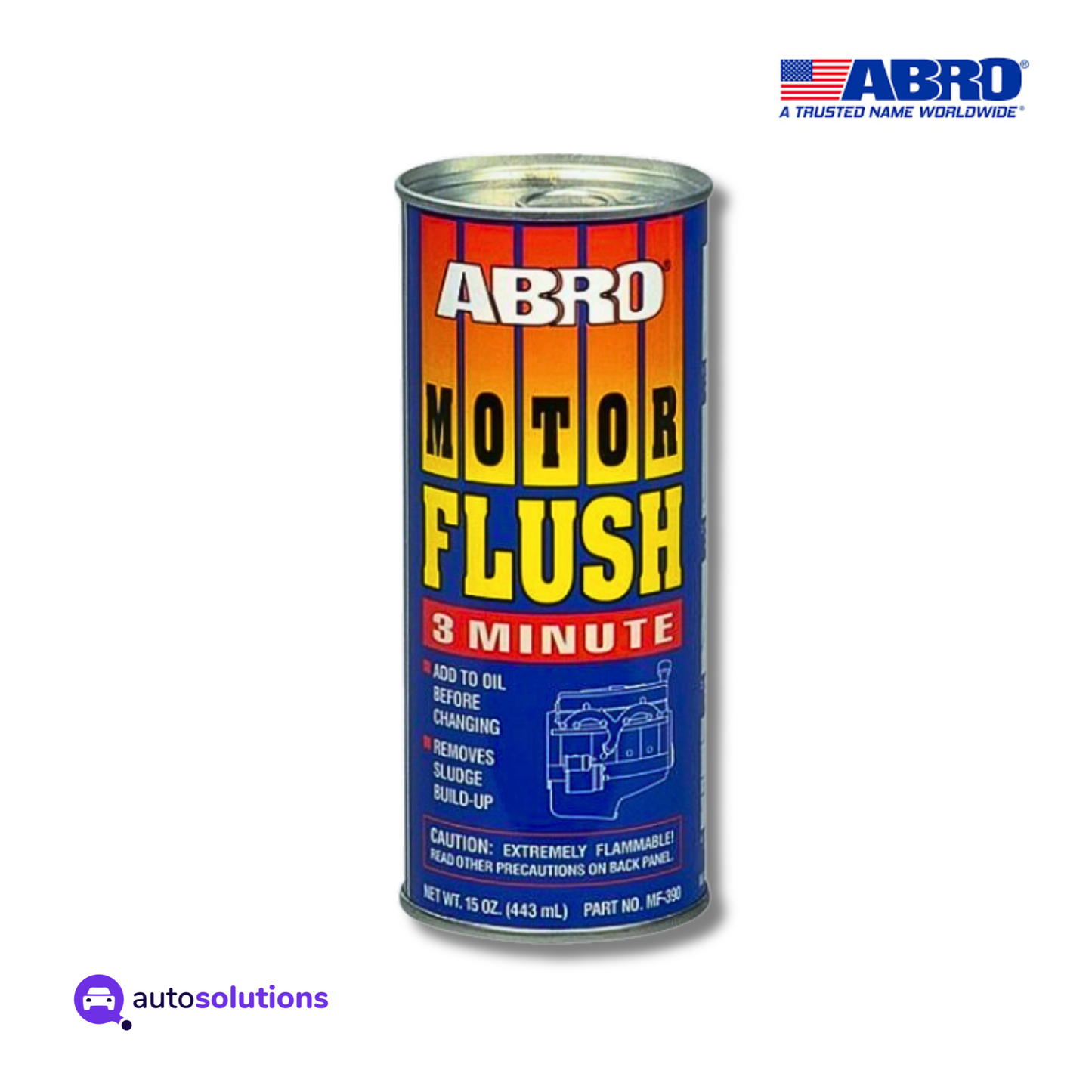 Limpiador Motor ABRO MF390 443ml elimina lodos depósitos aceite viejo cambio aceite profesional automotriz