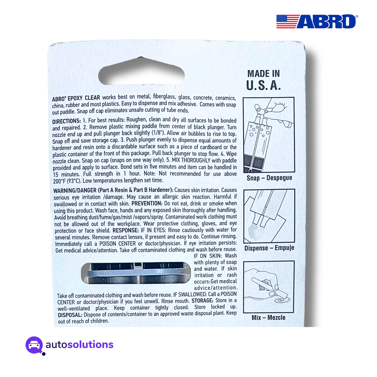 Plastiacero Transparente 5min ABRO EP300 25mL