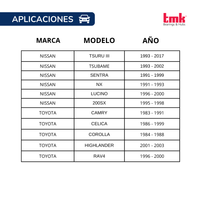 Balero Doble TMK 38X74X33/36 s/abs RD39 Delantero Tsuru III, Sentra, Corolla, Rav4.